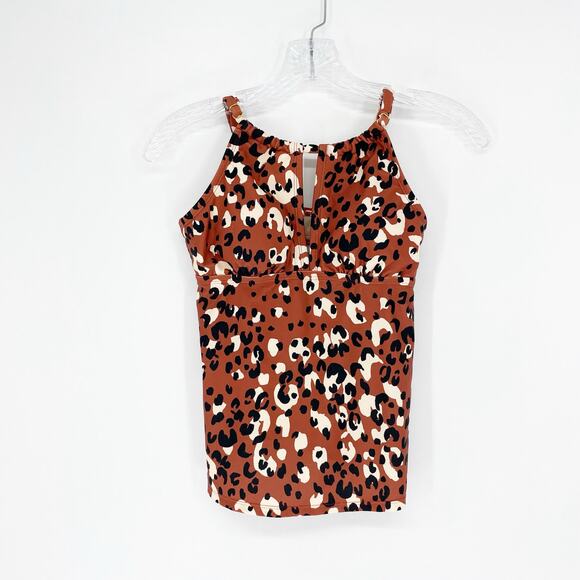 Shade & Shore Leopard Tankini Top Size Small - Picture 1 of 9